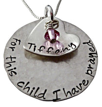 Load image into Gallery viewer, Personalized For This Child I Have Prayed with Heart Necklace
