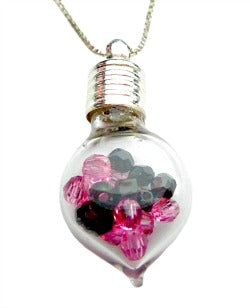 Personalized Glass Vial of Love with Birthstones