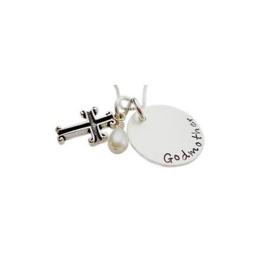 Personalized Godmother with Cross Charm Necklace