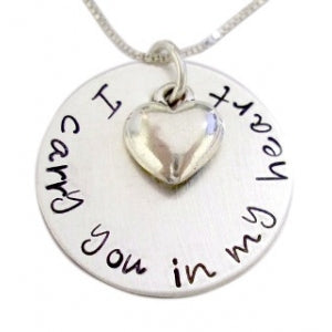 Personalized I Carry You with Heart Necklace