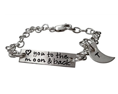 Personalized I Love You to the Moon and Back Bracelet