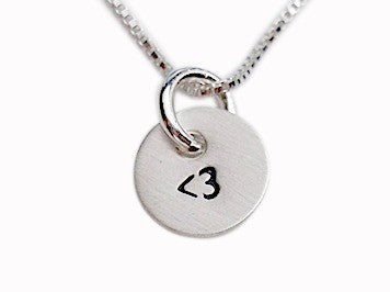 Personalized Less Than Three Heart Necklace