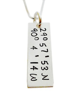 Personalized Longitude Latitude Coordinates Necklace