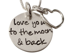 Load image into Gallery viewer, Personalized Love You to the Moon and Back Stamped Necklace

