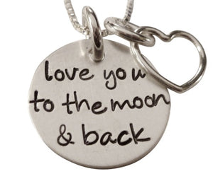 Personalized Love You to the Moon and Back Stamped Necklace