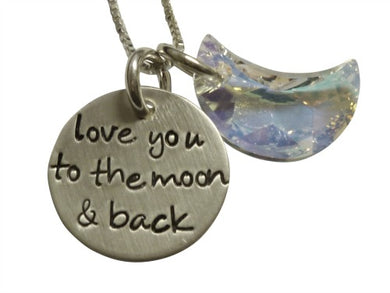 Swarovski Moon and Back Necklace