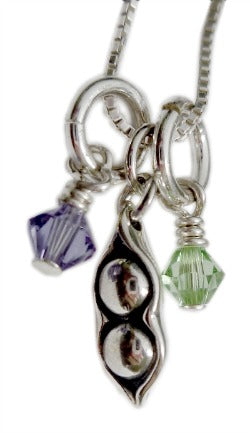 Personalized Peas in a Pod Charm Necklace