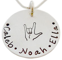 Load image into Gallery viewer, Personalized Sign Language I Love You Necklace ASL
