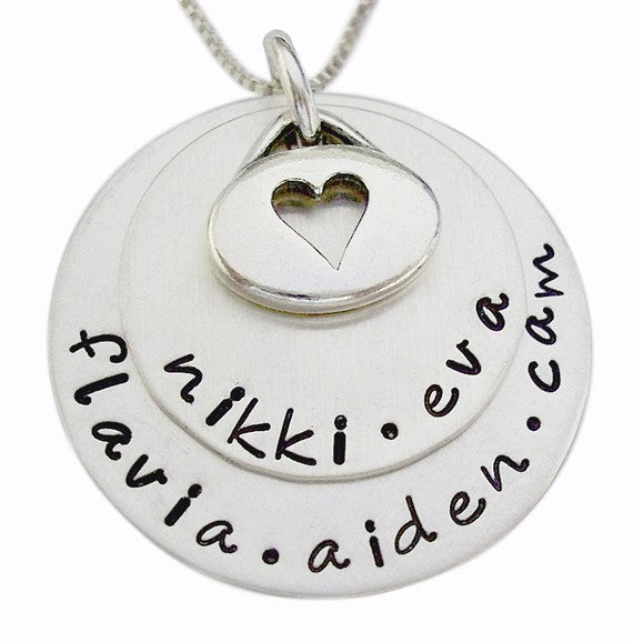 Personalized Stacked Necklace with Oval Charm