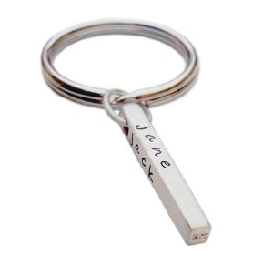 Personalized Stamped Bar Keychain