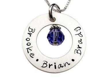 Personalized Washer with Dangle Necklace