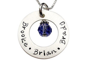 Personalized Washer with Dangle Necklace