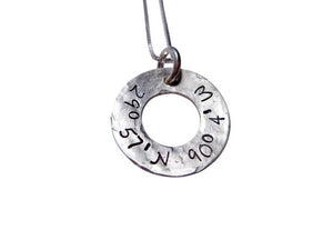 Sterling Silver Stamped Coordinates Necklace