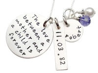Stamped Love between a Mother and a Child Necklace