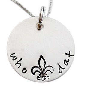 Hand Stamped Fleur De Lis Necklace